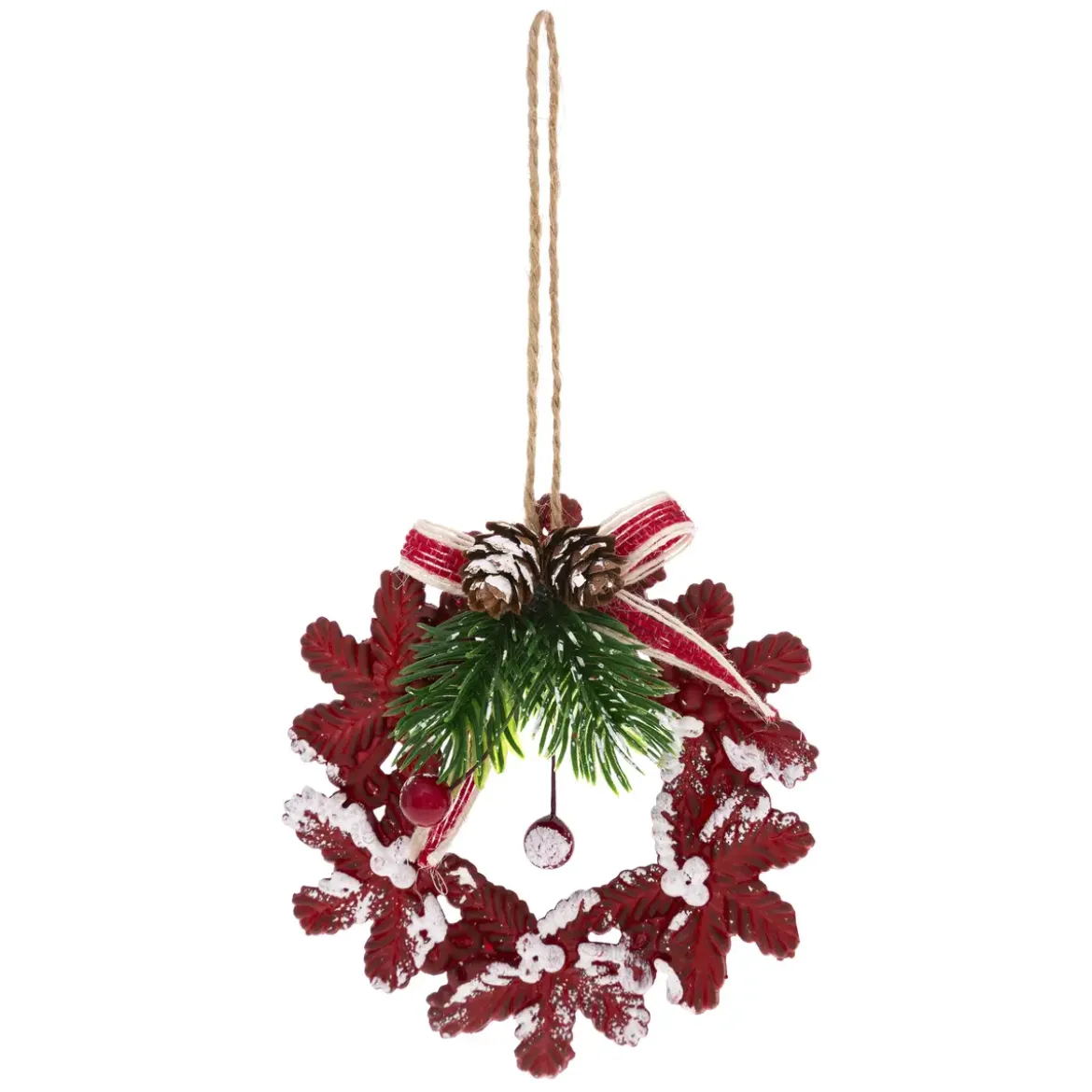 SUSPENSION PLASTIQUE COURONNE FLOCON 10CM