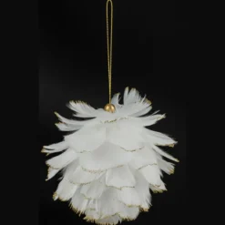 SUSPENSION PLUME BOULE BOUT PERLES