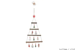 SUSPENSION SAPIN 22X1.5X51CM BOIS SUJETS DECORES