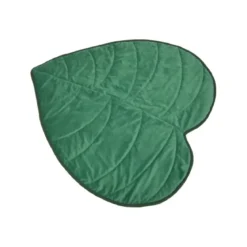 TAPIS FEUILLE MONSTERA BI MATIERE VERT 120X110CM