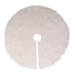 TAPIS SAPIN FOURRURE BLANC D.90CM