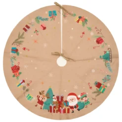 TAPIS SAPIN PERE NOEL JUTE D.90CM