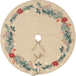 TAPIS SAPIN POINSETTIA D.90CM