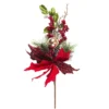 TIGE HOUX ET FEUILLES TARTAN H.50CM