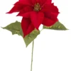 TIGE POINSETTIA VELOURS H.78CM ROUGE