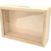TIRELIRE BOIS AVEC FENETRE 17X12 X5CM