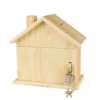TIRELIRE BOIS FORME MAISON CADENAS ET CLES 14.5X8X14.5CM