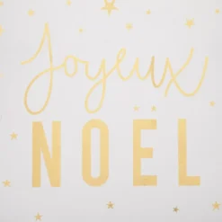 TISSU JOYEUX NOEL BLANC IMPRIME OR 28X500CM