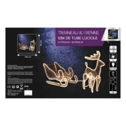 TRAINEAU ET RENNE EXTERIEUR 240LED L.154CM