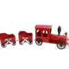 TRAIN NOEL ROUGE METAL 2 WAGONS L.86CM