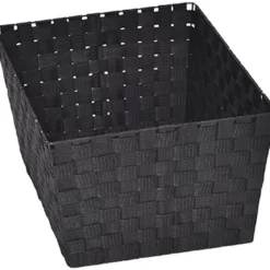 TRES GRANDE PANIERE DRESSING EVASEE EN POLYESTER NOIR