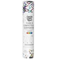 TUBE A CONFETTIS ET SERPENTINS 25CM