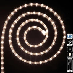 TUBE ELECTRIQUE EXTERIEUR A LEDS 24M BLANC CHAUD