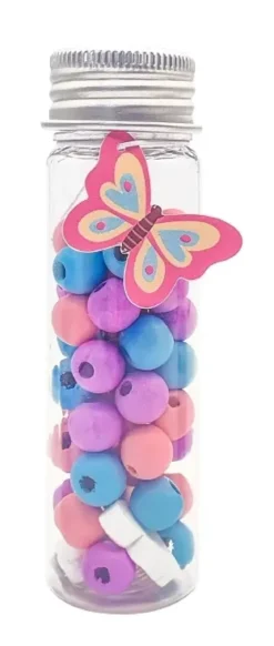 TUBE PERLES BOIS PAPILLON 0.9 A 1.7CM X15G