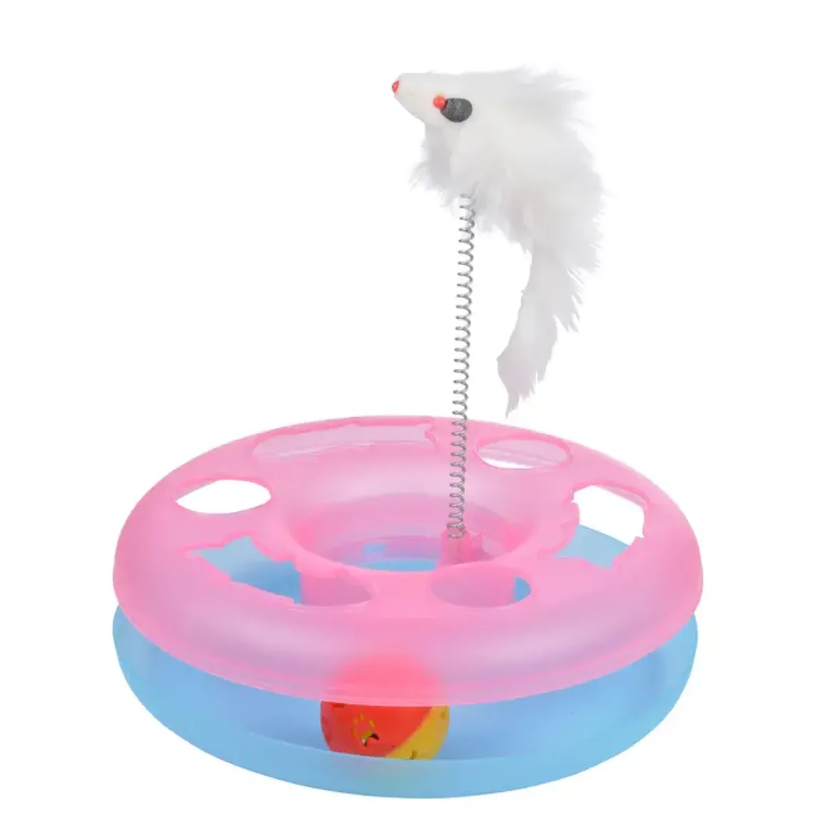 TUNNEL DE JEU BALLE TIGE RESSORT SOURIS PLASTIQUE D.24CM