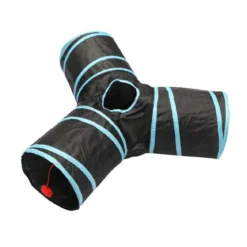 TUNNEL DE JEU POUR CHAT PLIABLE D.70X25CM BLEU