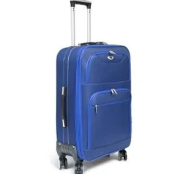 VALISE TISSU 8 ROUES BLEU GM D.81X50X33CM