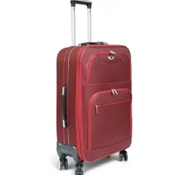 VALISE TISSU 8 ROUES ROUGE PM D.60X39X27CM