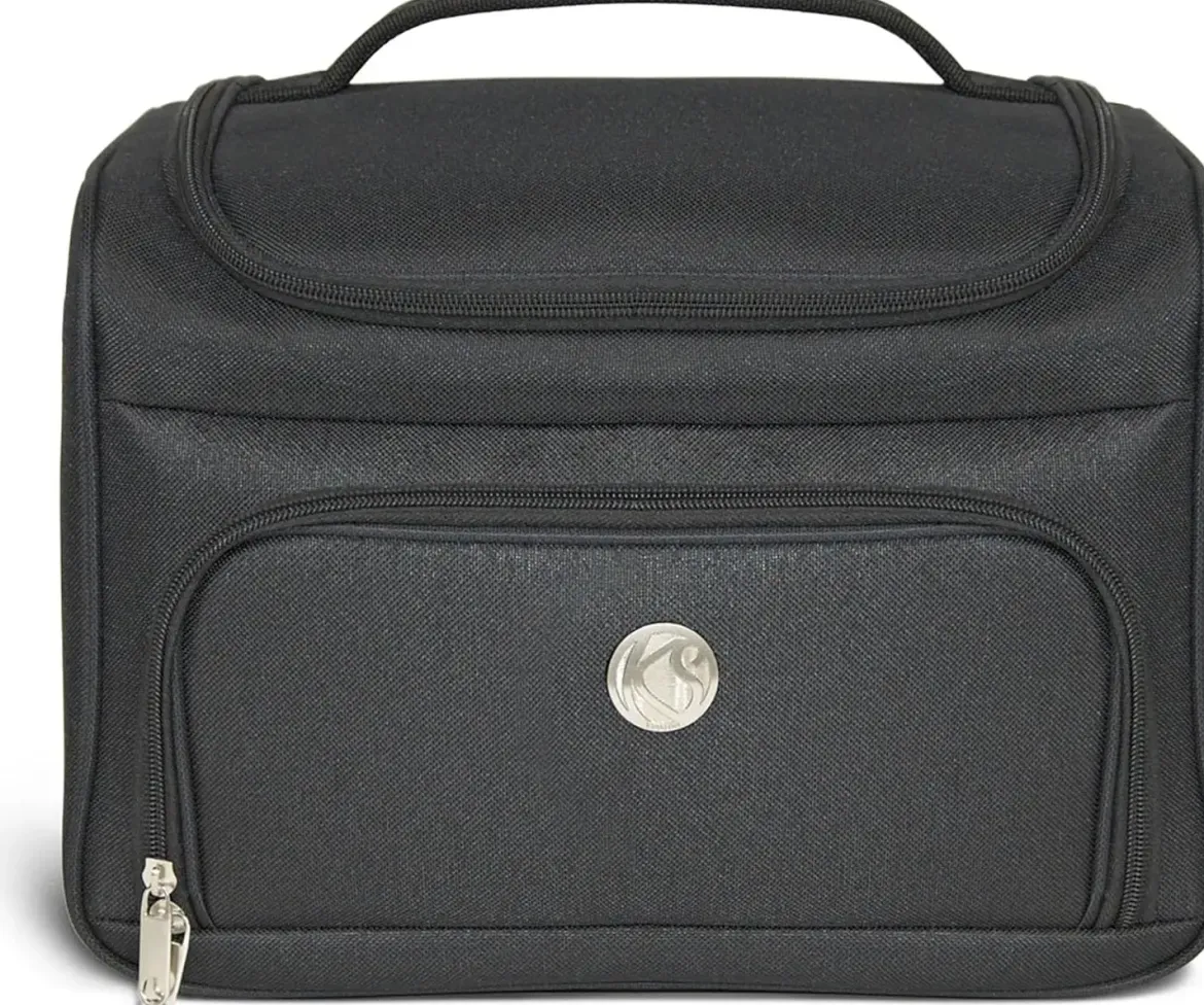 VANITYS TEXTILE MULTIPOCHES ZIPPEES NOIR PM 14X27X20 CM