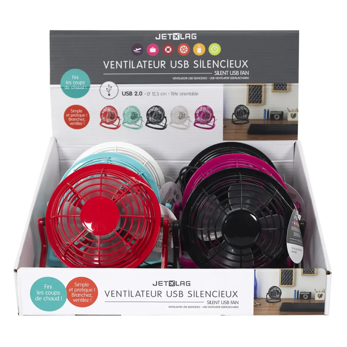 VENTILATEUR USB SILENCIEUX 15X8X14.5CM