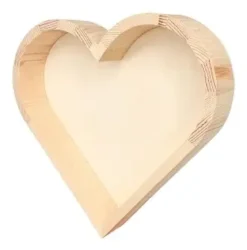 VIDE POCHE FORME COEUR BOIS 17X3X16CM