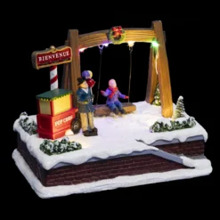 VILLAGE DE NOEL BALANCOIRE A PILE 6 LEDS