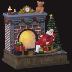 VILLAGE DE NOEL CHEMINEE DU PERE NOEL FEU 18 LEDS