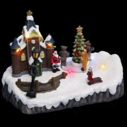 VILLAGE DE NOEL CHORALE A PILE 8 LEDS