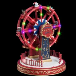 VILLAGE DE NOEL MANEGE A ROUE A PILE 24 LEDS