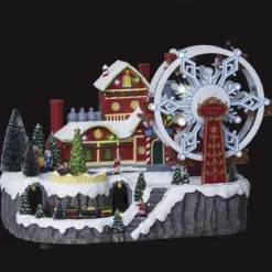 VILLAGE DE NOEL ROUE DU PERE NOEL 30LEDS