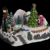 VILLAGE DE NOEL SAPIN ET ENFANTS A PILE 6 LEDS
