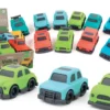 VOITURES 9CM 1ER AGE EN MATIERE VEGETALE ROUES LIBRES